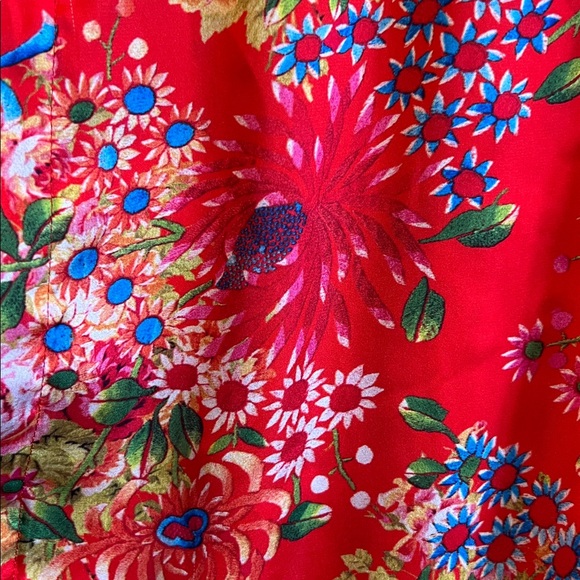 Comme des Garçons Red Satin Floral Blouse - Picture 2 of 8